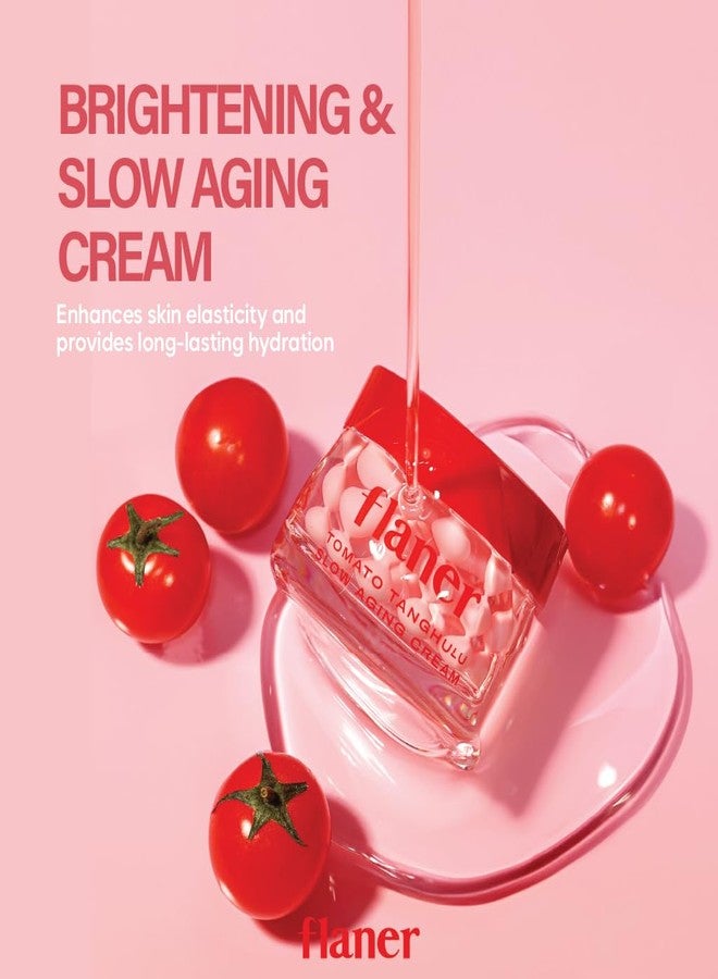 flaner Tomato Face Moisturizer Cream – Dual Texture Ampoule Capsules and Hyaluronic Acid, Anti-Aging Peptide Complex, Ceramide, Korean Skincare, Skin Tightening for Youthful, Glowing Skin, 1.69 fl.oz - Image 2
